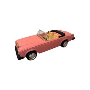 Vintage 1987 Zima Barbie Pink Rolls Royce Convertible Car Trunk Opens Good Condi